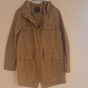 Antropology Love Tree  Army Color Military Utility Jacket with Hood